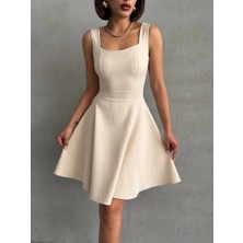 Kadın Kare Yaka Kısa Elbise S251188