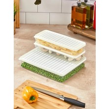 Vıtabox Buzdolabı ve Mikrodalga Saklama Kabı/organizeri 3 Adet (1x 2800ML- 2x 1000ML) (Beyaz)