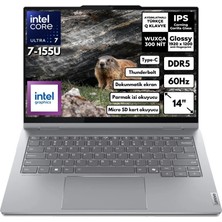 Lenovo Thinkbook 14 G4 Ultra 7 155U 32-Gbddr5 4 Tbssd  Intel Graphics 14" Wuxga Windows 11 Pro Ikisi Bir Arada Taşınabilir Bilgisayar 21MX002VTRAT60