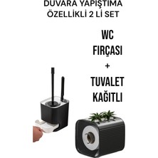 Citim 2 Li Set-Kendinden Yapışkanlı Tuvalet Kağıdı Wc Kağıt Asacağı ve Banyo Lavabo Wc Temizleme Fırçası