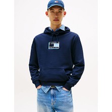 Erkek Mavi Kapüşonlu Üst