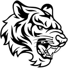 Kaplan Kafası Yandan Sticker 10 x 10 cm