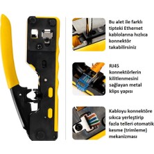 GridTech Kablo Sıkma Pensesi - RJ45 RJ11 Cat5 Cat6 Cat7 Dönüştürücü Kesme ve Trimleme Aleti