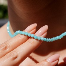 14 Ayar Altın Kaplama Gerçek Amozonite Kristal Şifalı Gümüş Kolye - NGS00102