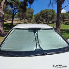 Ford Fiesta 2013 - 2017 Için Uyumlu Titanyum Gümüş Oto Güneşlik 142 x 90 cm