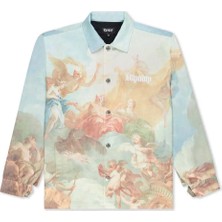 Heavens Waiting Button Up Ceket: Özel Baskı ve Nakışlı Tasarım