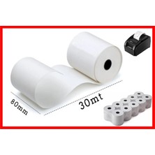 Termal Pos ve Adisyon Rulosu,termal Yazıcı Kağıdı,termal Bilgi Fişi 80 mm x 30 mt (2 Paket) 20 Adet