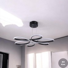 Kraydınlatma 45 cm Siyah Beyaz LED Papatya Sarkıtma Avize