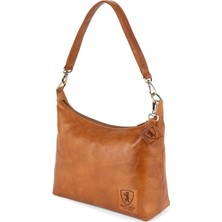 Berliner Bags Bella Vintage Hakiki Deri Hobo Kadın Omuz Çantası Kahverengi