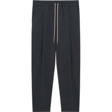 Şık Koyu Gri Kısa Kesim Yün Karışımı Pantolon | Le Pantalon Cropped