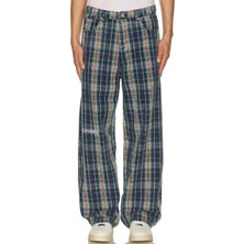 Navy Renk Formula Plaid Baggy Jean Pantolonlar | Şık ve Rahat Tasarım