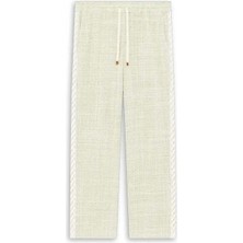 Şık Le Pantalon Tweed Pantolon - Hafif Yeşil, Elastik Bel, Italyan Cepler