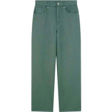 Su Yeşili 5 Cep Düşük Bel Le Pantalon Baggy Pantolon - Yün Karışımlı