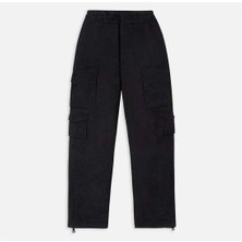 Siyah Midnight Crinkle Cargo Pantolon - Rahat ve Şık Tasarım