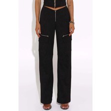 100% Pamuk Siyah Avani Pantolon - Yüksek Bel ve Regular Fit Konforu