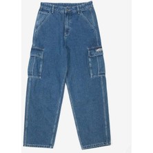 %100 Pamuklu Açık Mavi Creager Pantolon - Geniş Paça Kargo Pantolon