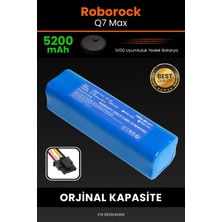 Robo-Mi Roborock Q7 Max 5200mAh Robot Süpürge Bataryası - Yüksek Yoğunluklu Li-ion Hücre