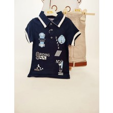Gamze Akkuş Polo Yaka Tişört, Şort ve Kemer 3'lü Erkek Çocuk Takım