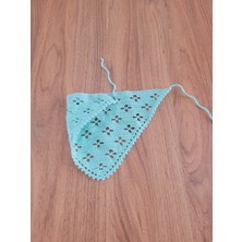 Örgü Bandana, El Örgüsü Desenli Üçgen Bandana, Yazlık Bandana