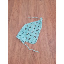 Örgü Bandana, El Örgüsü Desenli Üçgen Bandana, Yazlık Bandana