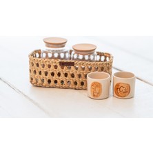 Atandu Home %100 El Yapımı Doğal Hasır Dikdörtgen Sepet | 28X12X10 cm | Mutfak & Banyo Organizer | Şişe, Kavanoz ve Havlu Düzenleyici
