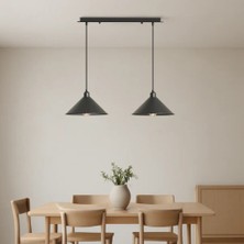 Riolight Retro,vintage,modern Siyah 3XE27 Sıralı Masa Üstü Metal Sarkıt Avize UZUNLUK:60CM