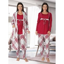 Dvina Effortt Lohusa  Sabahlıklı Pijama Takımı Fuşya - 8084