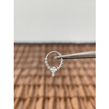Aida Jewelss 316 L Cerrahi Çelik  Pırlanta Modeli Kilitli Halka Piercing 8 mm x 1,2 mm