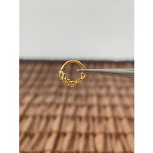 Aida Jewelss 316 L Cerrahi Çelik  Sarmaşık Modeli Kilitli Halka Piercing 8 mm x 1,2 mm