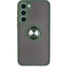 Samsung Galaxy S23 Plus Kılıf Montreal Yüzüklü Silikon Kapak - Yeşil