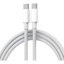 2 Metre 60W Apple Iphone 15 - 16 - Pro - Pro Max Hasır  Hızlı Şarj Kablosu Type-C To Type-C