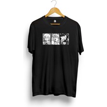 Karikatür Store Rei, Asuka And Misato - Dark Anime Baskılı Tişört