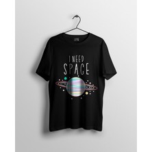 Karikatür Store Uzaya Ihtiyacım Var Satürn Gezegen Ay Sanat Baskılı Tshirt