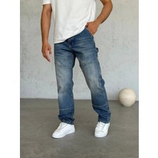 Erkek Mavi Detaylı Pantolon