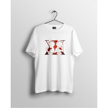Karikatür Store Hunter x Hunter Logosu Baskılı Anime Tişört