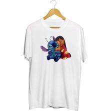 Karikatür Store Lilo & Stich Baskılı Unisex Tişört