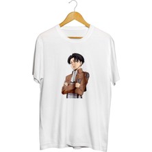 Karikatür Store Eren Yeager Mikasa Ackerman Attack On Titan Levi Anime Baskılı Unisex Tişört