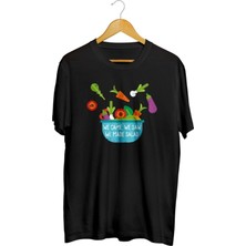 Karikatür Store We Came We Saw We Made Salad Fitted Baskılı Unisex Tişört