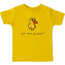 Karikatür Store Civciv- Got Any Grapes Baskılı Sarı Unisex Çocuk Tişört