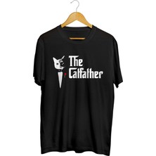 Karikatür Store The Catfather Baskılı Unisex Tişört