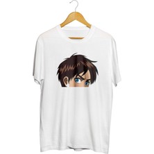 Karikatür Store Eren Yeager Peeking Baskılı Unisex Tişört