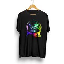 Karikatür Store Astronaut Cat Baskılı Tişört