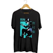Karikatür Store Rin Okumura Blue Exorcist Baskılı Unisex Tişört