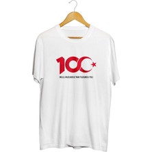 Karikatür Store Milli Mücadelenin 100.YILI Ay Yıldız Baskılı Unisex Tişört