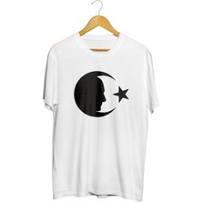 Ay Yıldız Atatürk Silüeti Baskılı 23 Nisan 10 Kasım Unisex Tişört