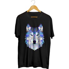 Karikatür Store Renkli Kurt Baskılı Unisex Tişört