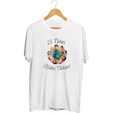 Karikatür Store 23 Nisan Kutlu Olsun Baskılı Unisex Tişört
