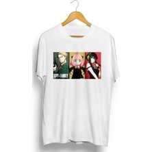 Trio Character Spy x Family Anime Baskılı Unisex Tişört