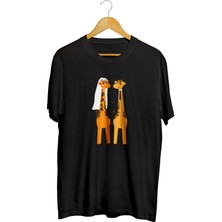 Karikatür Store Evli Zürafalar Sevgililer Günü Baskılı Tişört