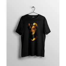 Karikatür Store Erkek Marslı Çatlak Heykel Kafalı Baskılı Tshirt
